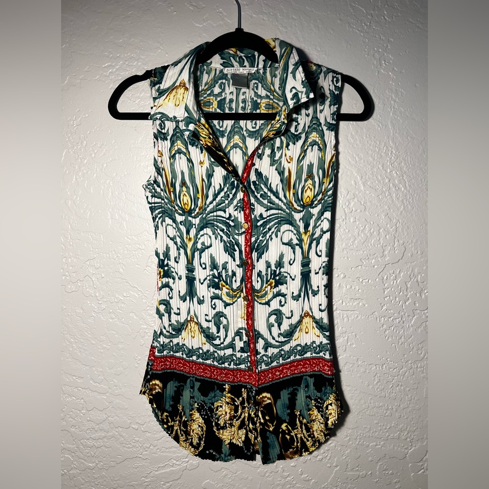 Alberto Makali Floral Sleeveless Top Size Medium